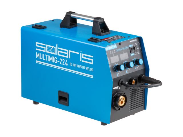 Свар полуавтомат SOLARIS MULTIMIG-224 220А MIG/FLUX/MMA/SPOT 160-240в евроразъем 14.3кг