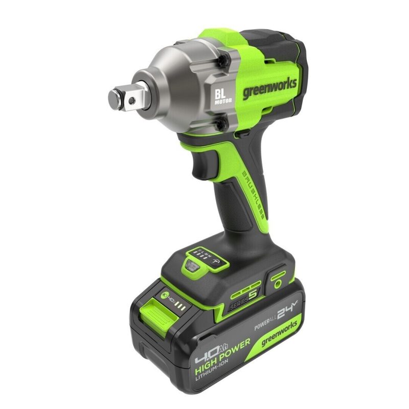 Аккум. гайковерт GREENWORKS IW5500 24В 500Нм беcщеточный 1 АКБ 4Ач и ЗУ арт.3805007CUB